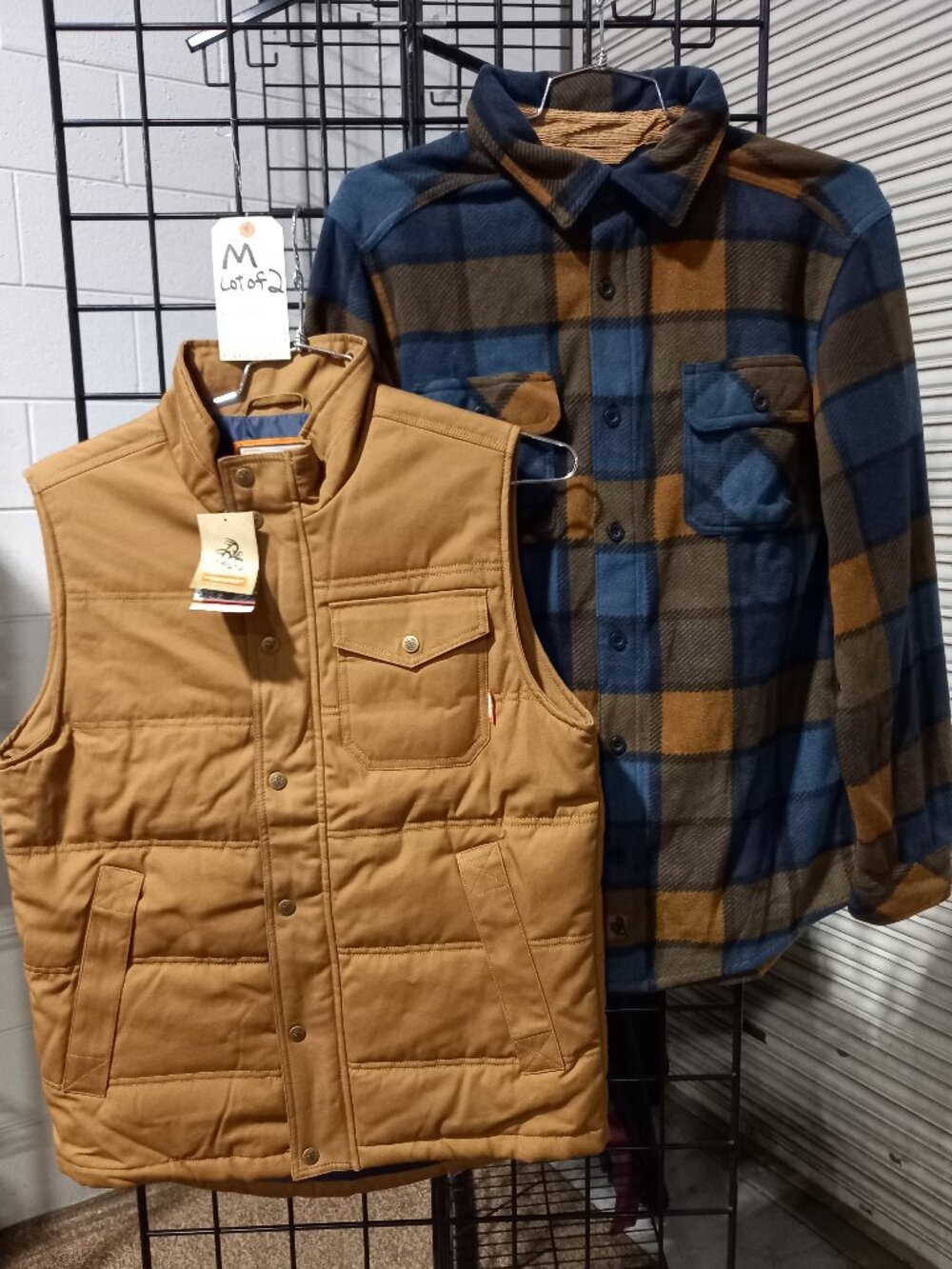 Men's Bison Canvas Vest + Long Sleeve Fleece Shirt | Medium